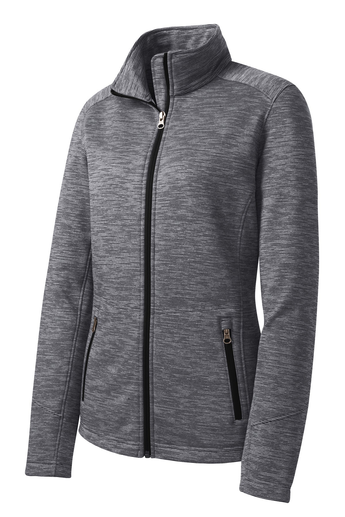 Port Authority Women's Digi Stripe Fleece Jacket. L231 Black