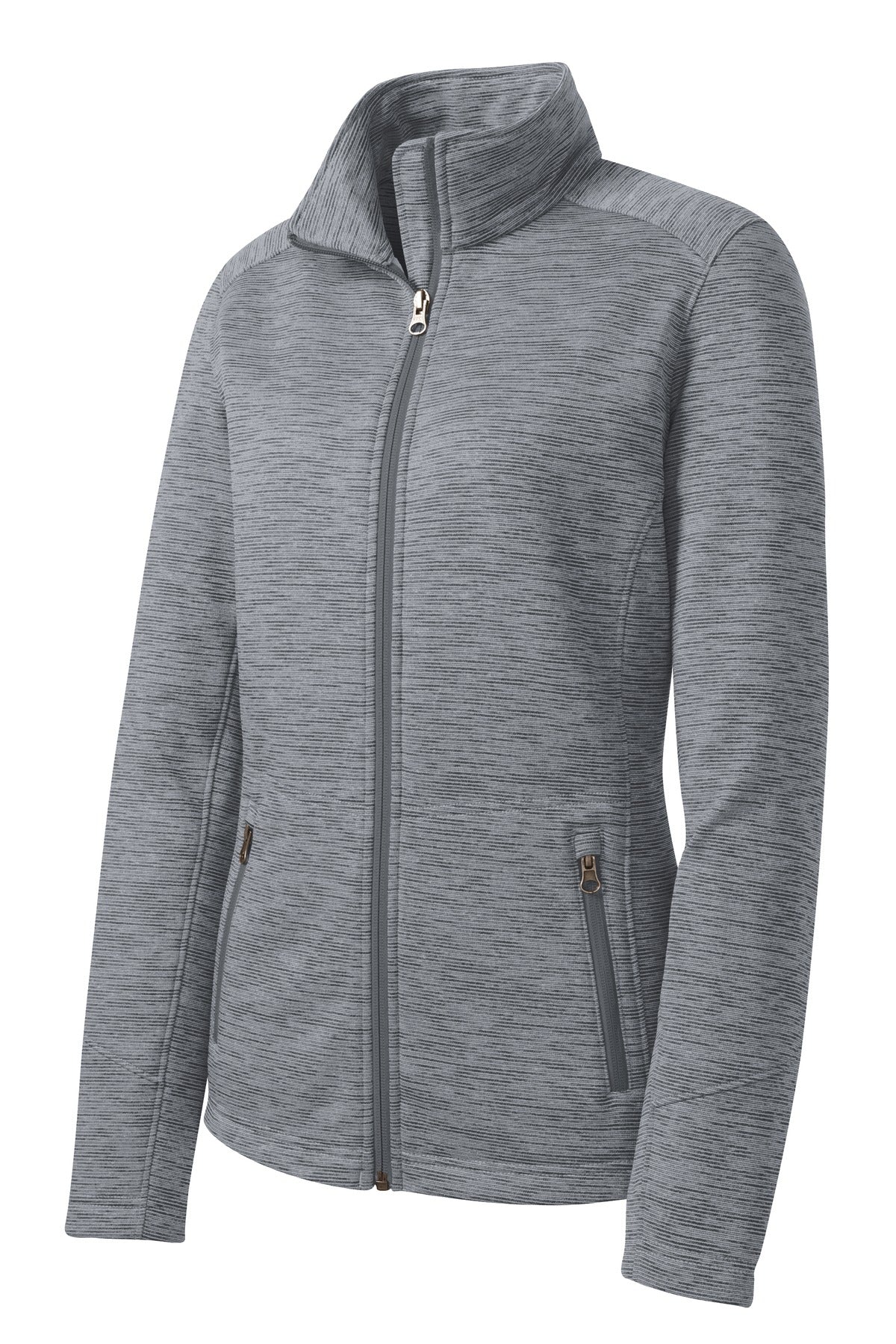 Port Authority Women's Digi Stripe Fleece Jacket. L231 Grey