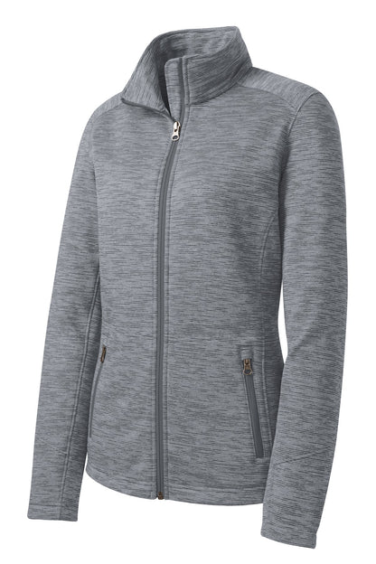 Port Authority Women's Digi Stripe Fleece Jacket. L231 Grey