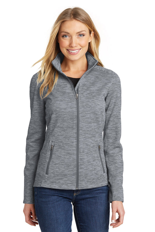 Port Authority Women's Digi Stripe Fleece Jacket. L231 Grey