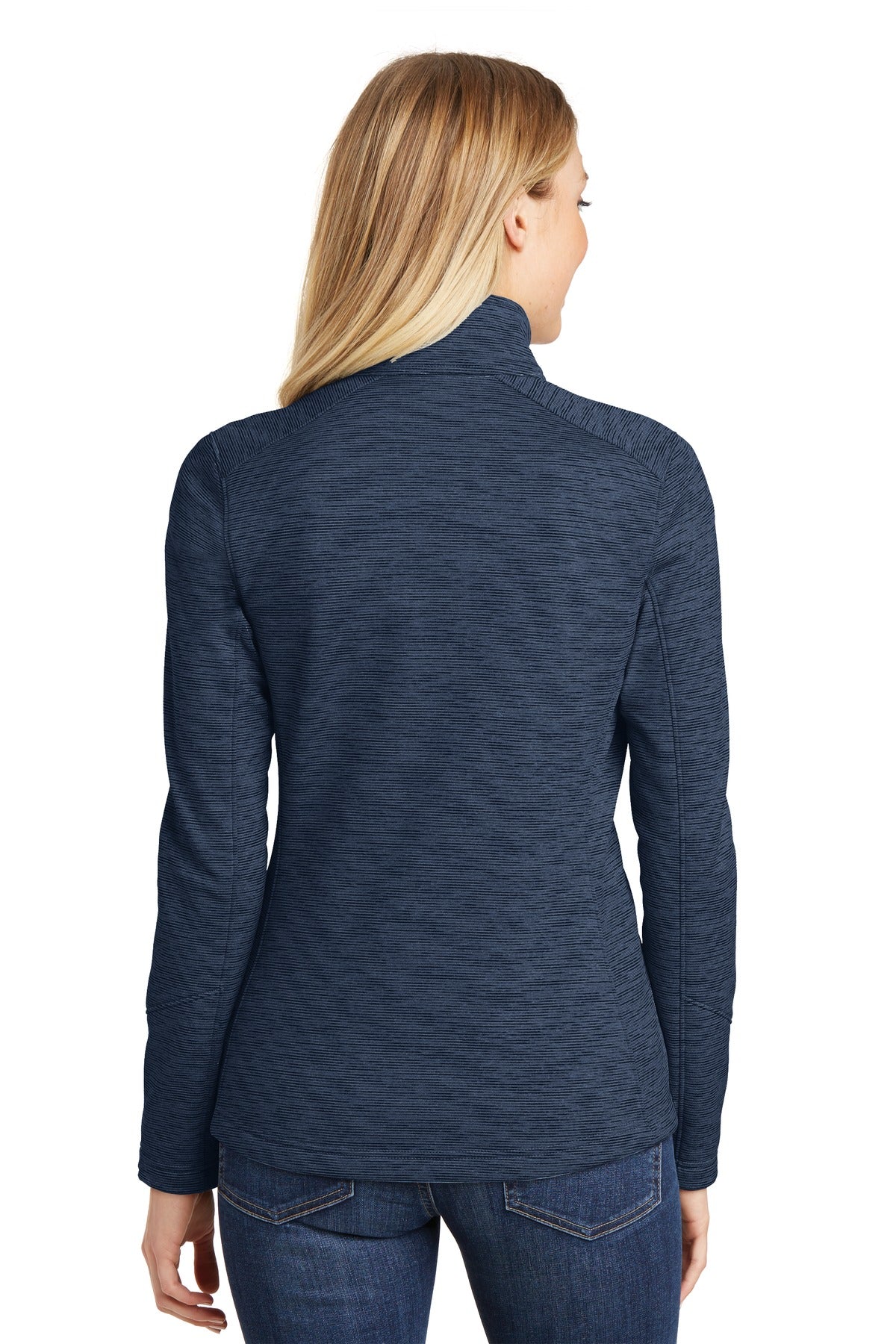 Port Authority Women's Digi Stripe Fleece Jacket. L231 Navy