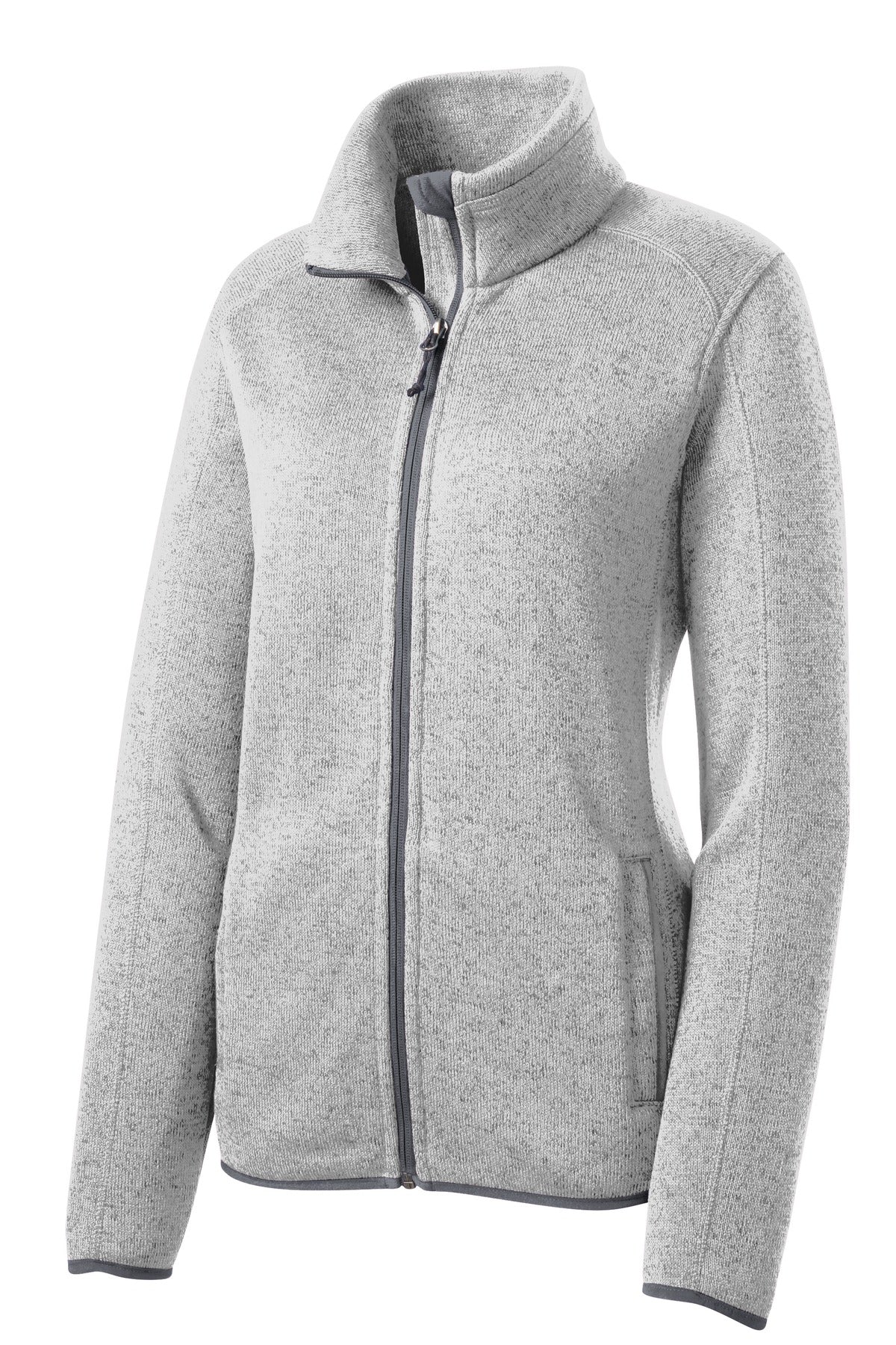 Port Authority Women's Sweater Fleece Jacket. L232 Grey Heather