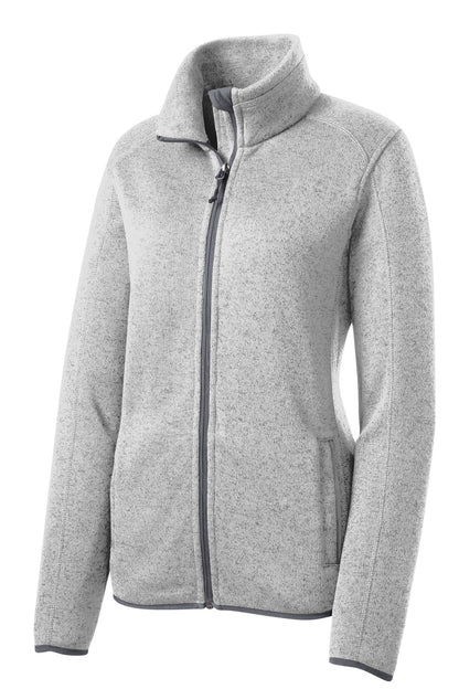 Port Authority Women's Sweater Fleece Jacket. L232 Grey Heather