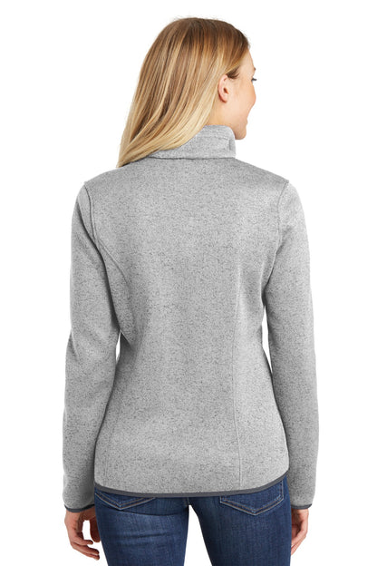 Port Authority Women's Sweater Fleece Jacket. L232 Grey Heather