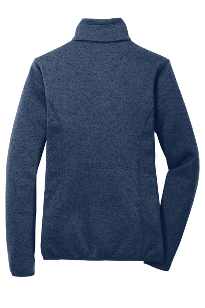 Port Authority Women's Sweater Fleece Jacket. L232 River Blue Navy Heather