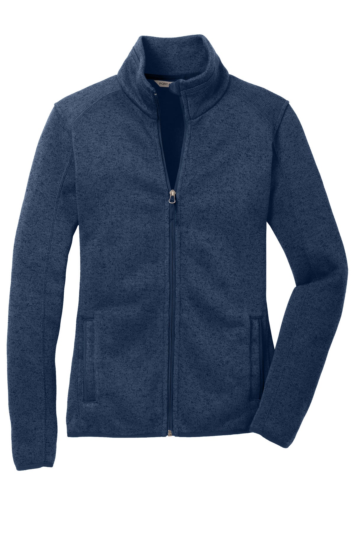 Port Authority Women's Sweater Fleece Jacket. L232 River Blue Navy Heather