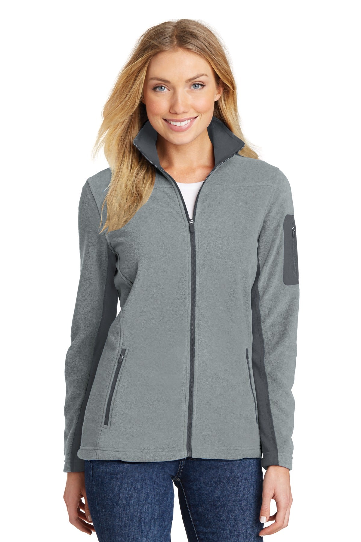 Port Authority Women's Summit Fleece Full-Zip Jacket. L233 Frost Grey/ Magnet