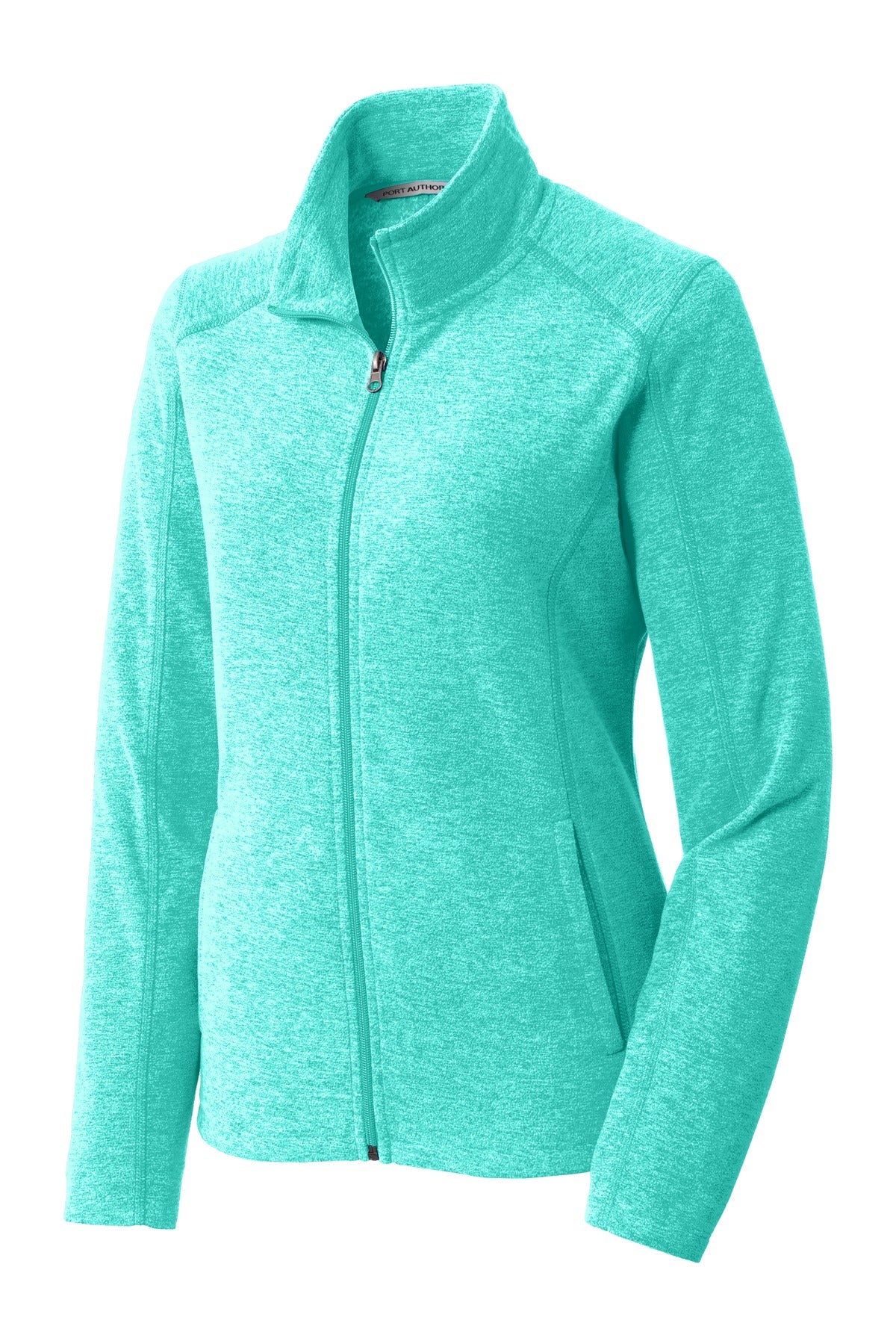 Port Authority Women's Heather Microfleece Full-Zip Jacket. L235 Aqua Green Heather