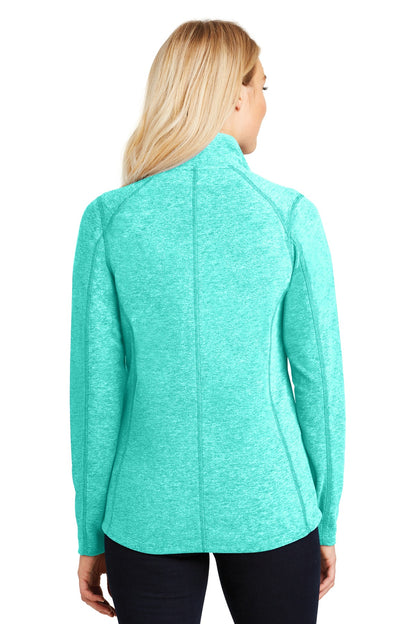 Port Authority Women's Heather Microfleece Full-Zip Jacket. L235 Aqua Green Heather