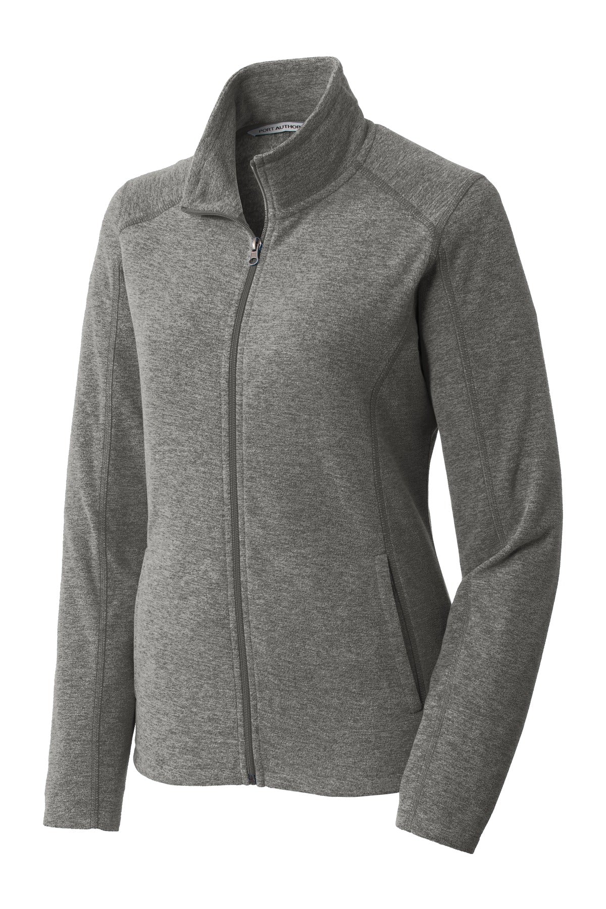 Port Authority Women's Heather Microfleece Full-Zip Jacket. L235 Pearl Grey Heather