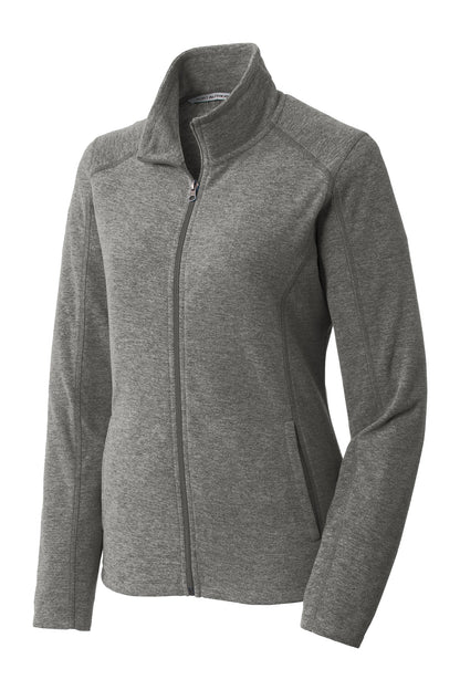 Port Authority Women's Heather Microfleece Full-Zip Jacket. L235 Pearl Grey Heather