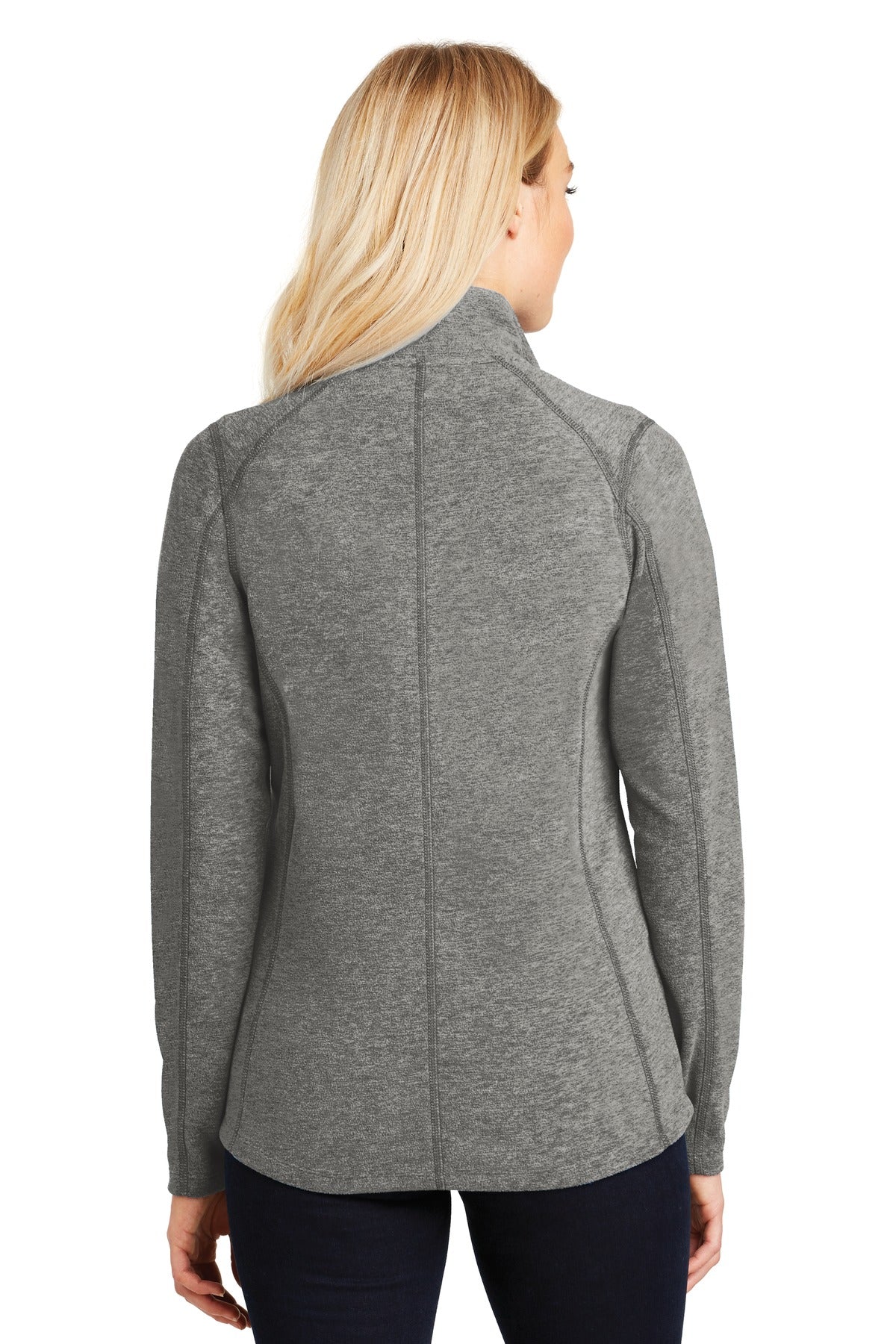 Port Authority Women's Heather Microfleece Full-Zip Jacket. L235 Pearl Grey Heather
