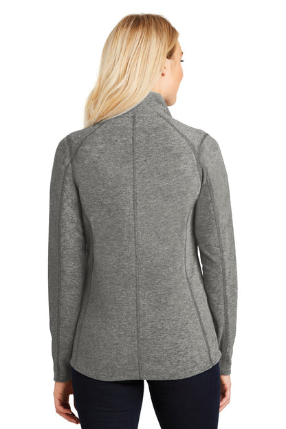 Port Authority Women's Heather Microfleece Full-Zip Jacket. L235 Pearl Grey Heather