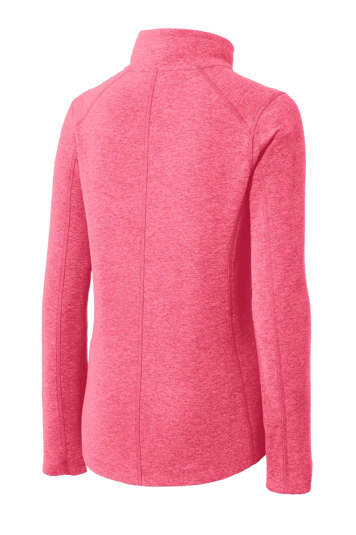 Port Authority Women's Heather Microfleece Full-Zip Jacket. L235 Pink Raspberry Heather