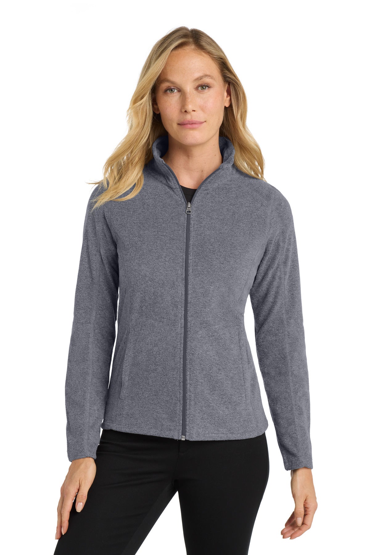Port Authority Women's Heather Microfleece Full-Zip Jacket L235 True Navy Heather
