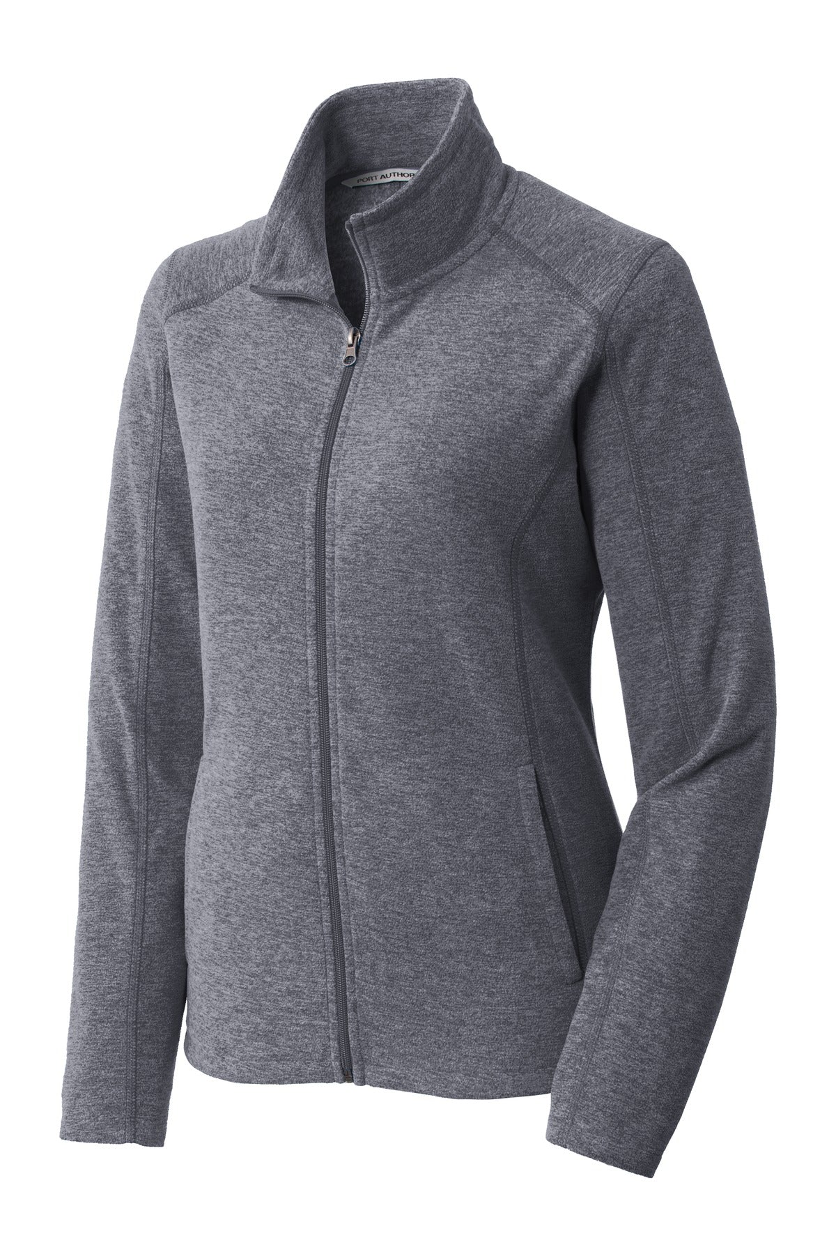 Port Authority Women's Heather Microfleece Full-Zip Jacket. L235 True Navy Heather