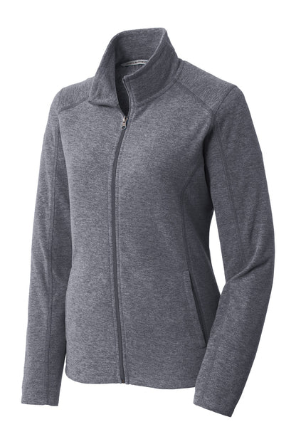 Port Authority Women's Heather Microfleece Full-Zip Jacket. L235 True Navy Heather