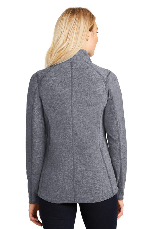 Port Authority Women's Heather Microfleece Full-Zip Jacket. L235 True Navy Heather