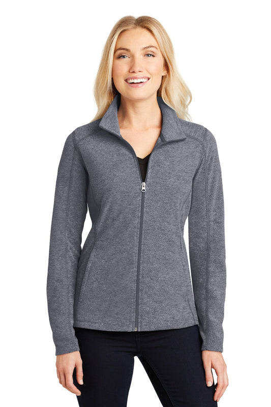 Port Authority Women's Heather Microfleece Full-Zip Jacket. L235 True Navy Heather