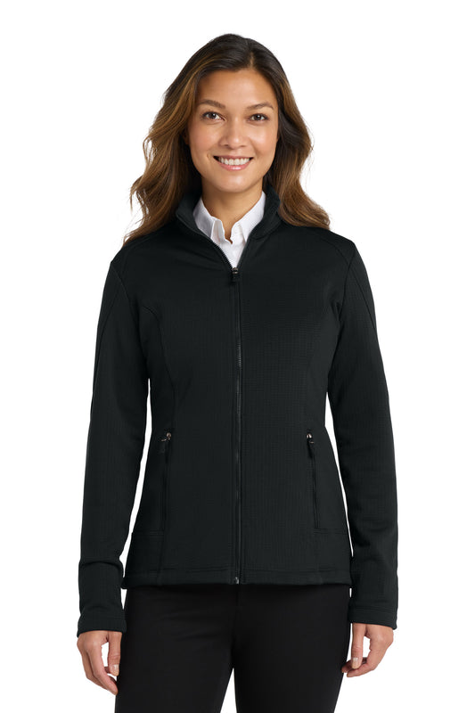 Port Authority  Women's Grid Fleece Jacket. L239 Deep Black