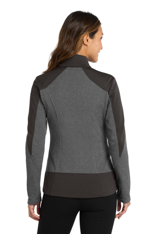Port Authority  Women's Grid Fleece Jacket. L239 Grey Smoke Heather/ Grey Smoke