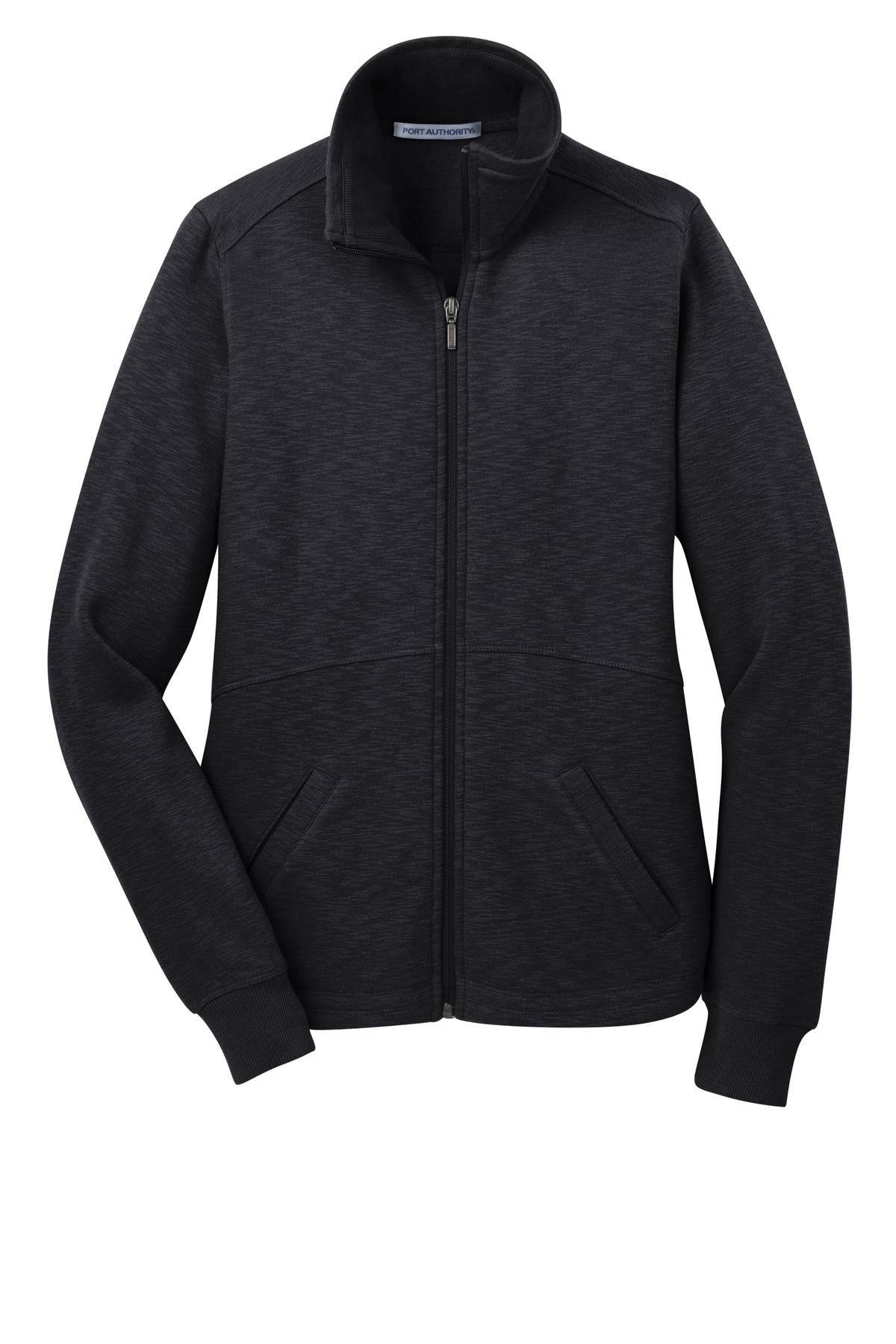 Port Authority Women's Slub Fleece Full-Zip Jacket. L293 Black