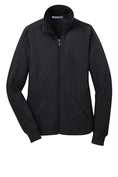 Port Authority Women's Slub Fleece Full-Zip Jacket. L293 Black