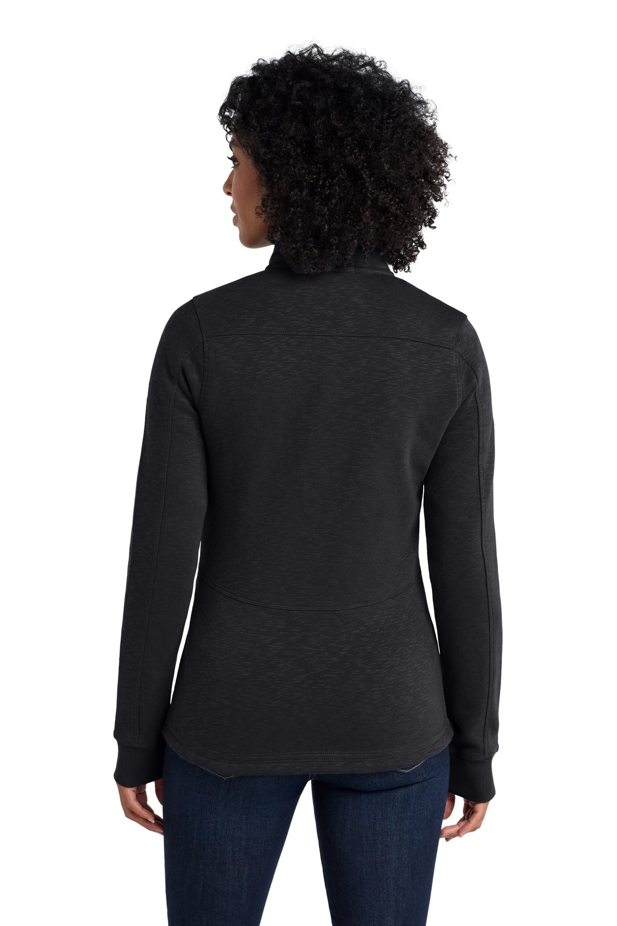Port Authority Women's Slub Fleece Full-Zip Jacket. L293 Black