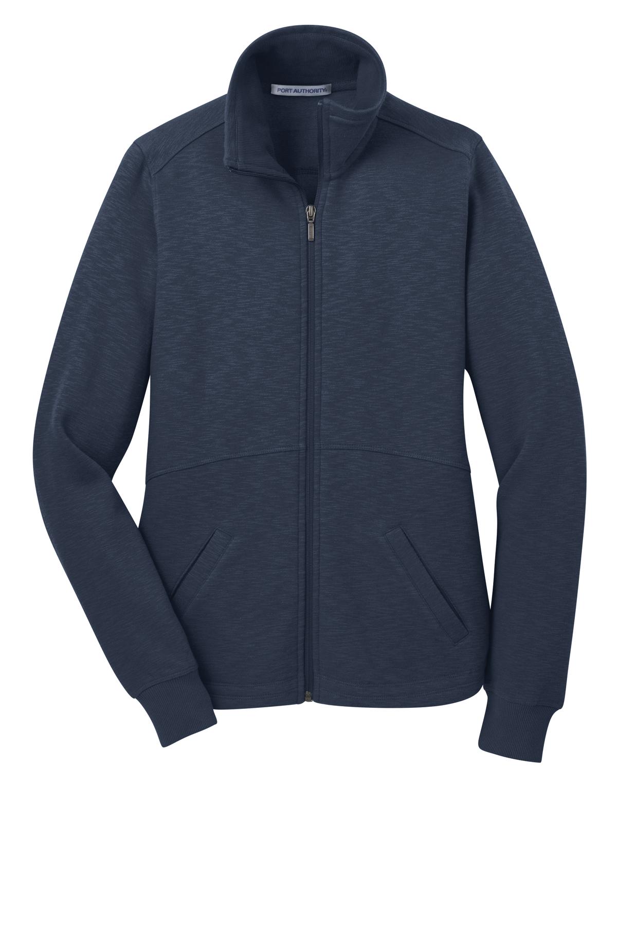 Port Authority Women's Slub Fleece Full-Zip Jacket. L293 Navy