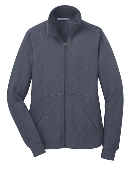 Port Authority Women's Slub Fleece Full-Zip Jacket. L293 Slate Grey