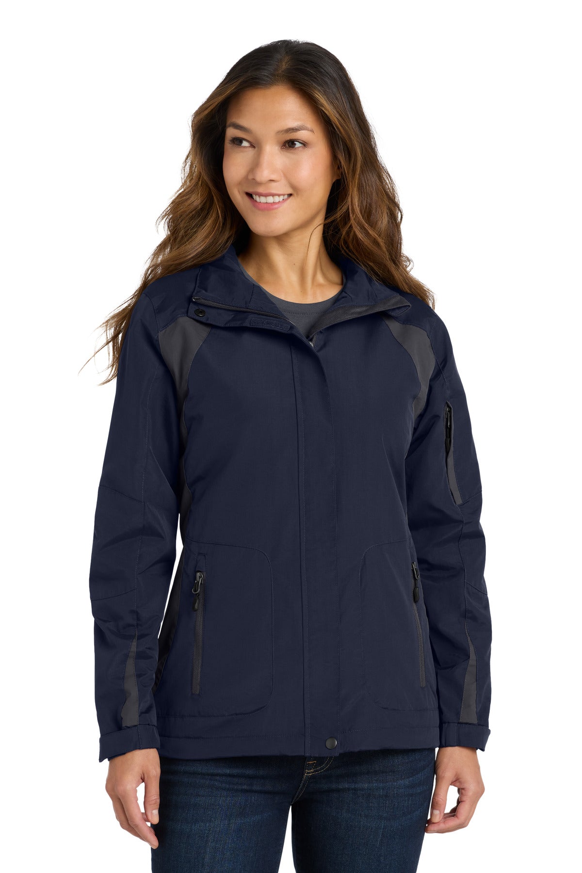 Port Authority Women's All-Season II Jacket. L304 True Navy/ Iron Grey