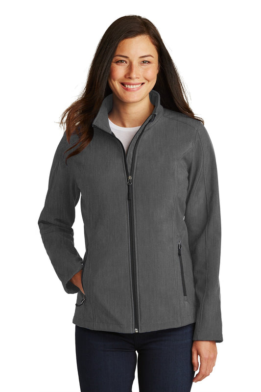 Port Authority Women's Core Soft Shell Jacket. L317 Black Charcoal Heather