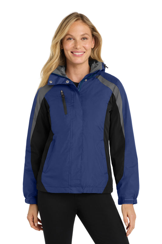 Port Authority Women's Colorblock 3-in-1 Jacket L321 Admiral Blue/ Black/ Magnet