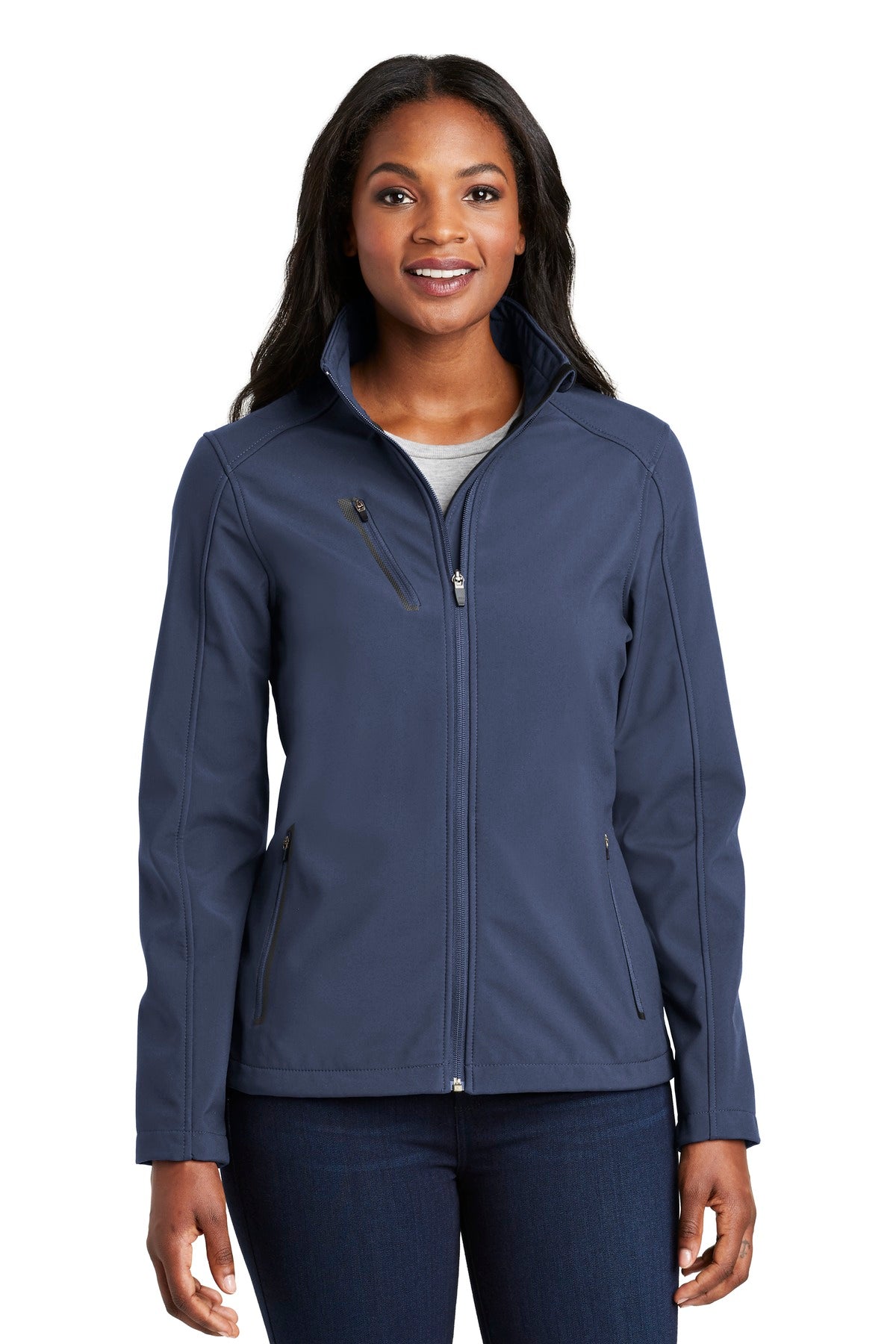 Port Authority Women's Welded Soft Shell Jacket. L324 Dress Blue Navy