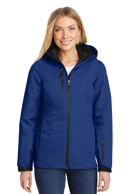 Port Authority Women's Vortex Waterproof 3-in-1 Jacket. L332 Night Sky Blue/ Black