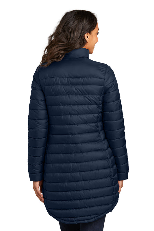 Port Authority Women's Horizon Puffy Long Jacket L365 Dress Blue Navy