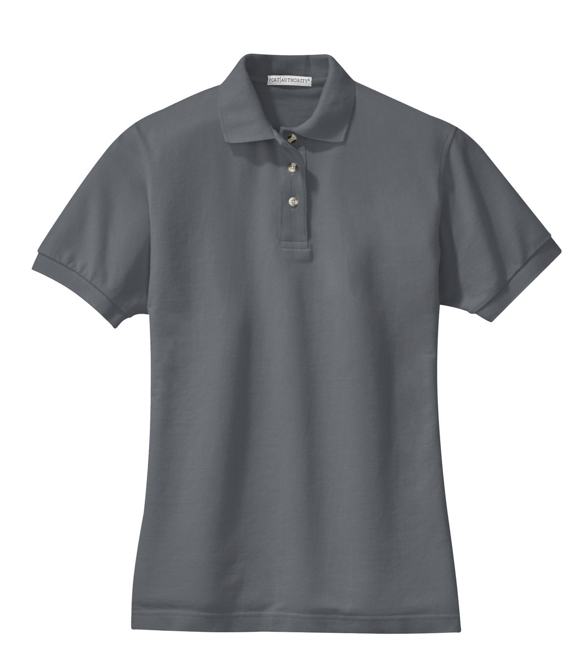 Port Authority Women's Heavyweight Cotton Pique Polo.  L420 Steel Grey