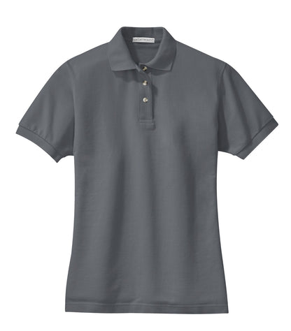 Port Authority Women's Heavyweight Cotton Pique Polo.  L420 Steel Grey