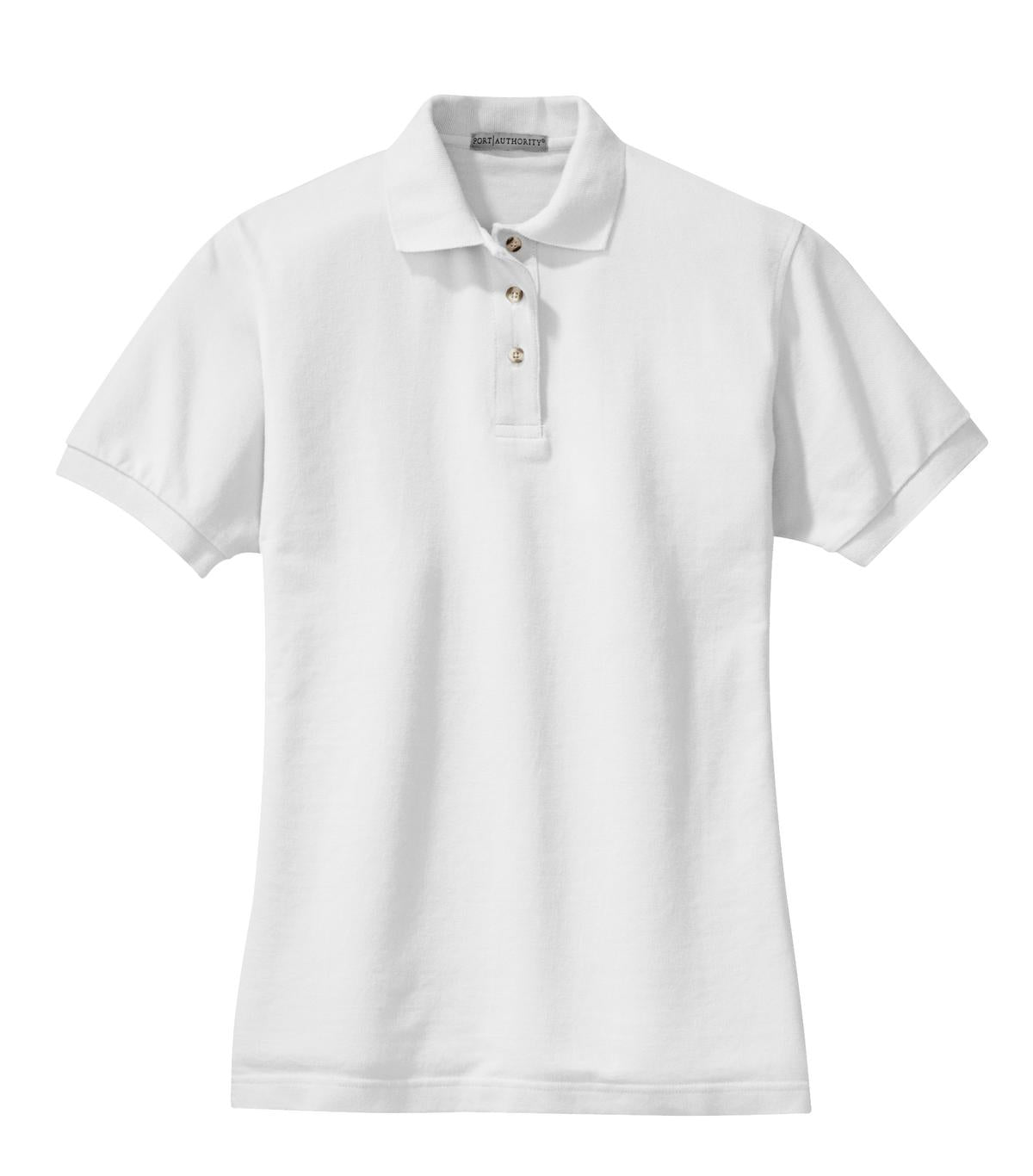 Port Authority Women's Heavyweight Cotton Pique Polo.  L420 White