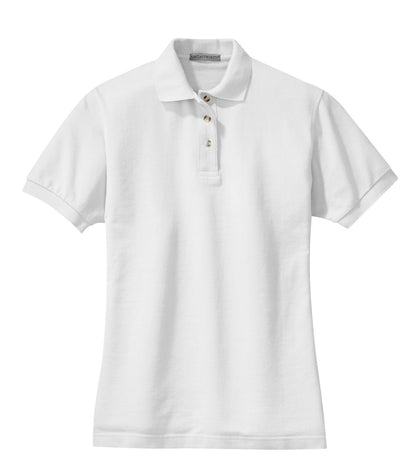 Port Authority Women's Heavyweight Cotton Pique Polo.  L420 White