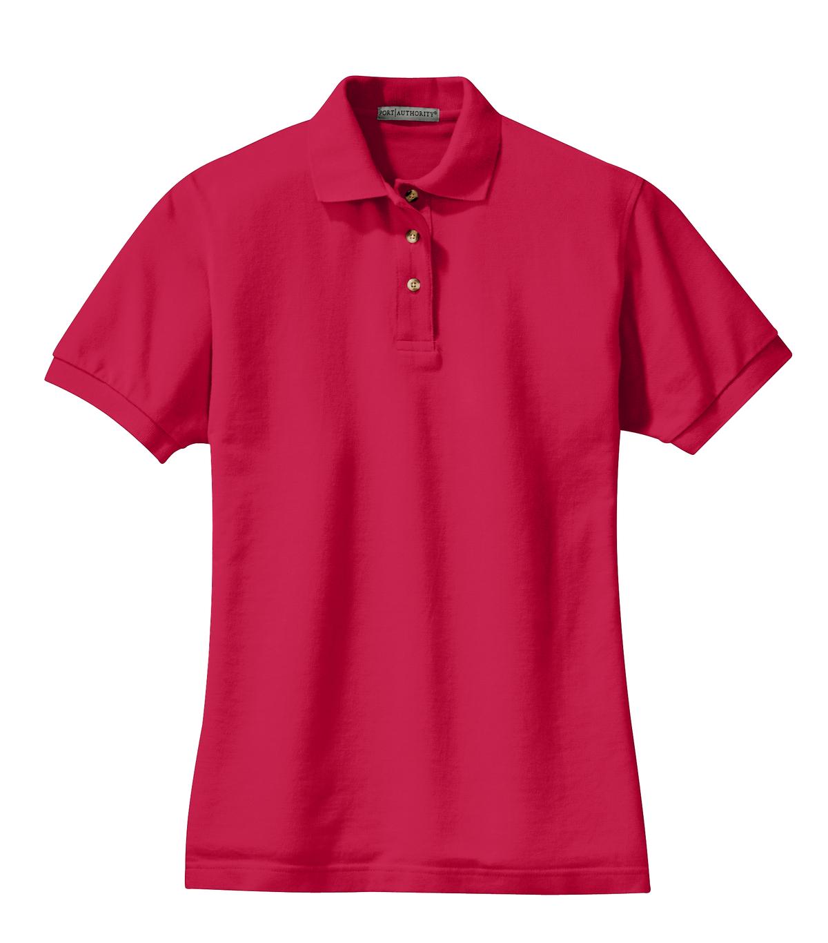 Port Authority Women's Heavyweight Cotton Pique Polo.  L420 Red