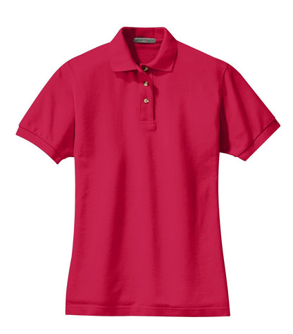 Port Authority Women's Heavyweight Cotton Pique Polo.  L420 Red