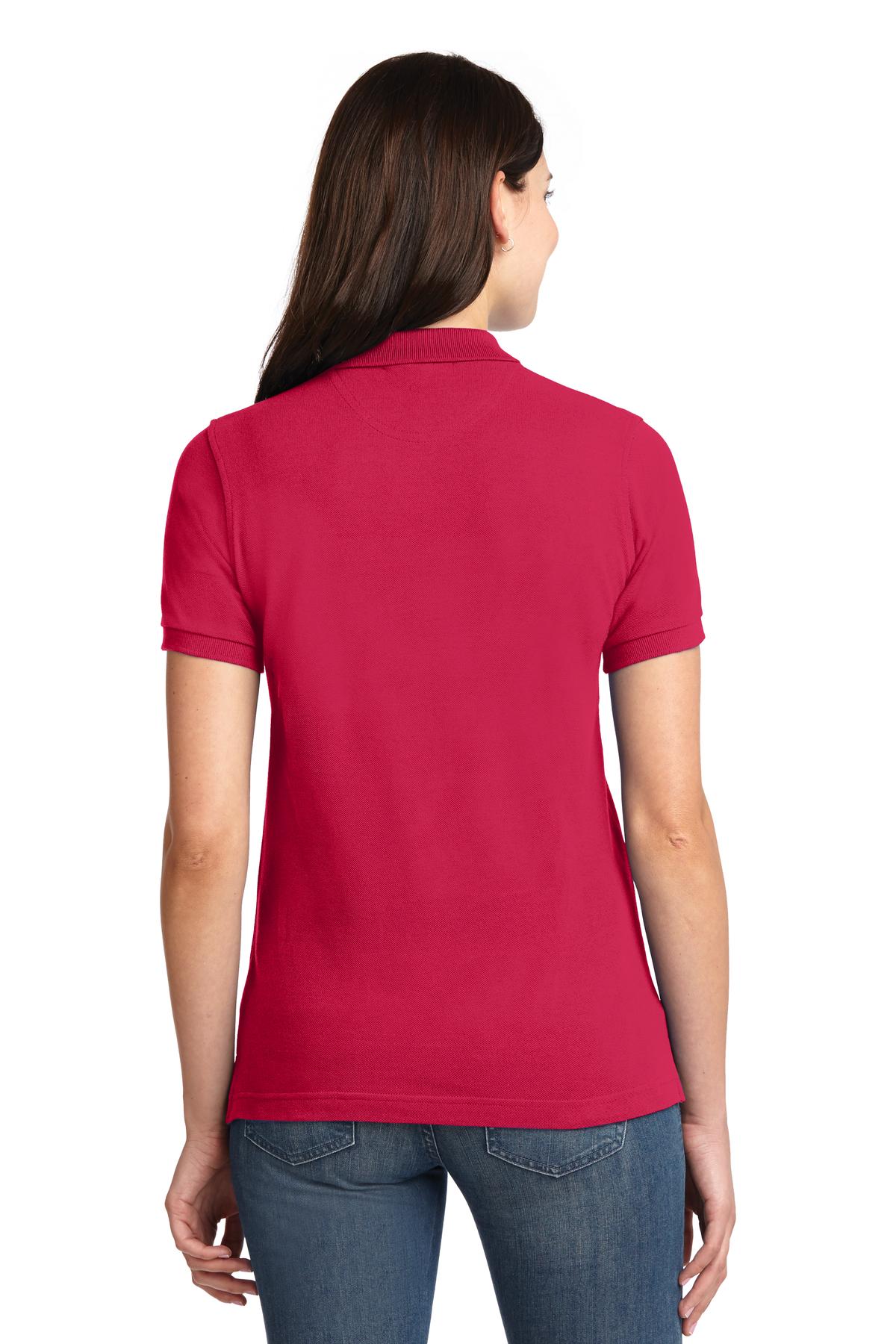 Port Authority Women's Heavyweight Cotton Pique Polo.  L420 Red