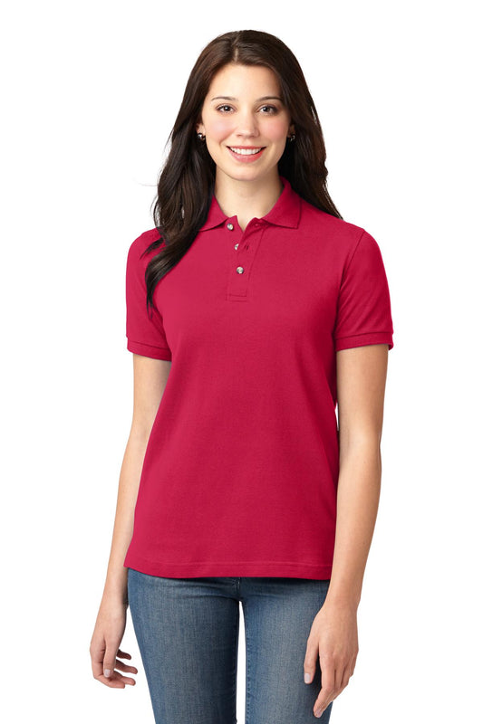 Port Authority Women's Heavyweight Cotton Pique Polo L420 Red