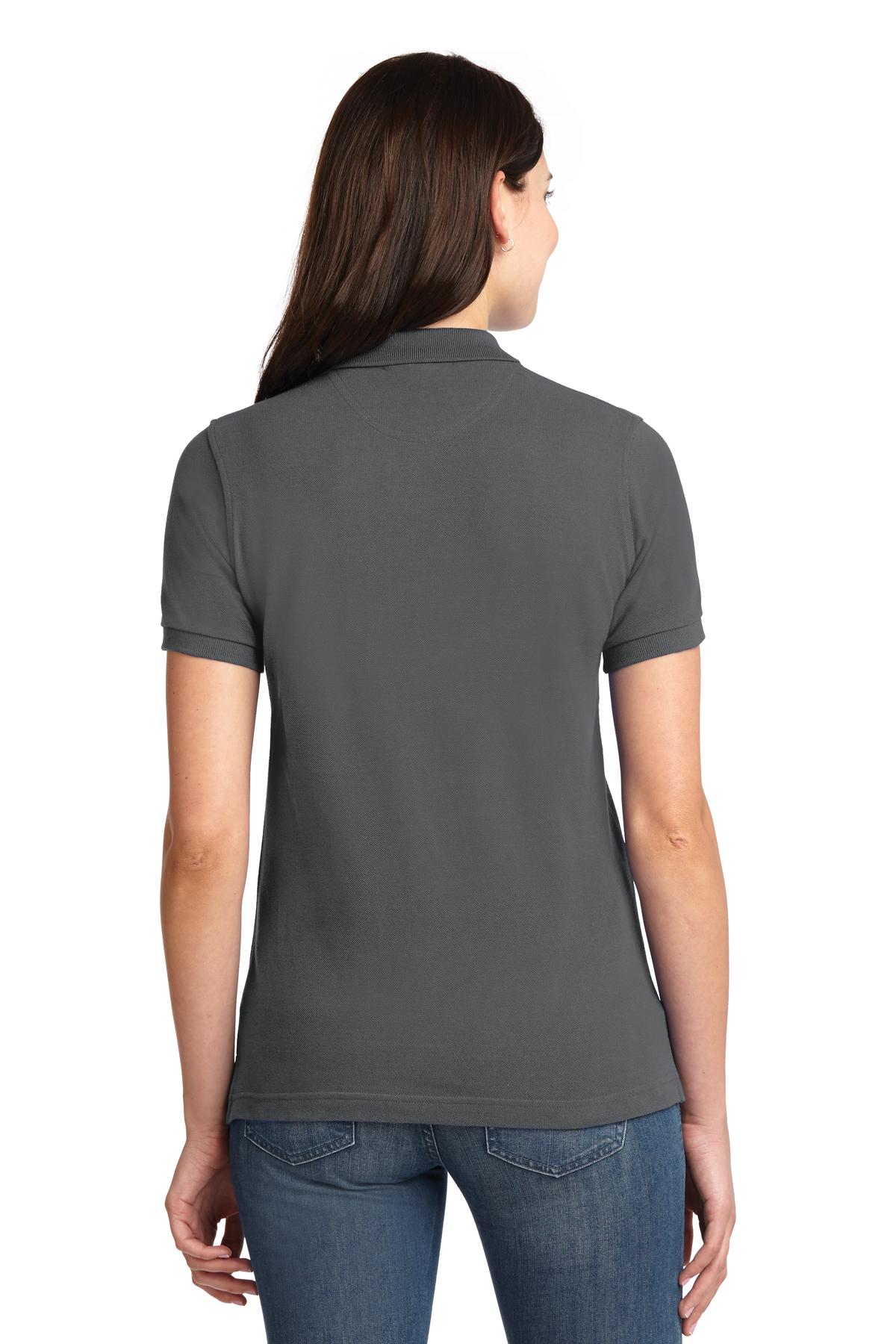 Port Authority Women's Heavyweight Cotton Pique Polo.  L420 Steel Grey