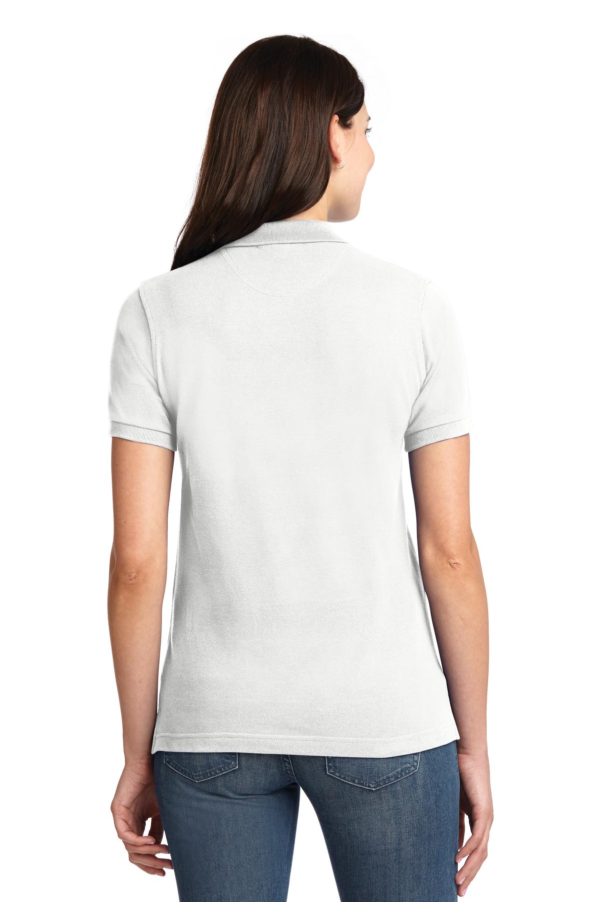 Port Authority Women's Heavyweight Cotton Pique Polo.  L420 White