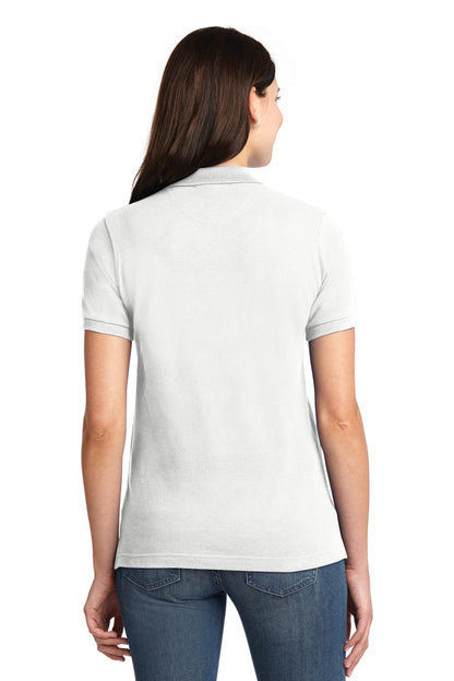 Port Authority Women's Heavyweight Cotton Pique Polo.  L420 White