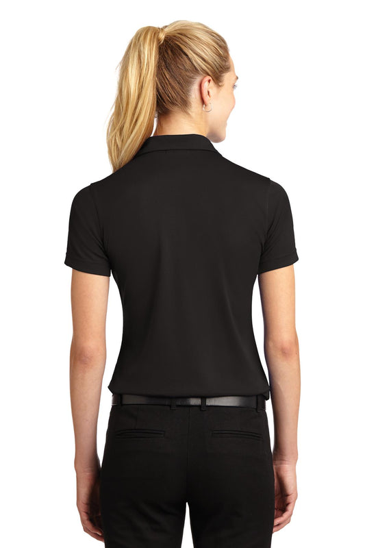 Sport-Tek Women's Dri-Mesh V-Neck Polo.  L469 Black