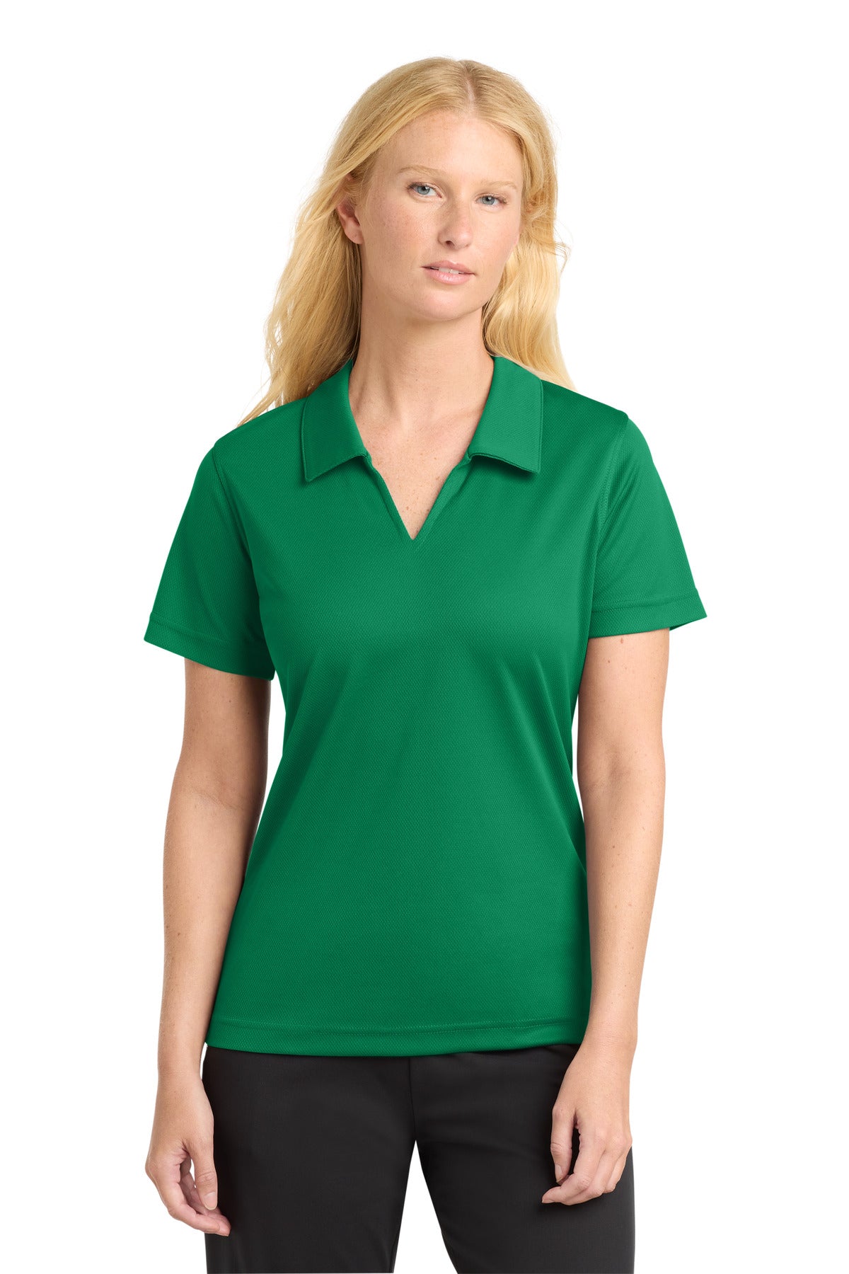 Sport-Tek Women's Dri-Mesh V-Neck Polo L469 Kelly Green