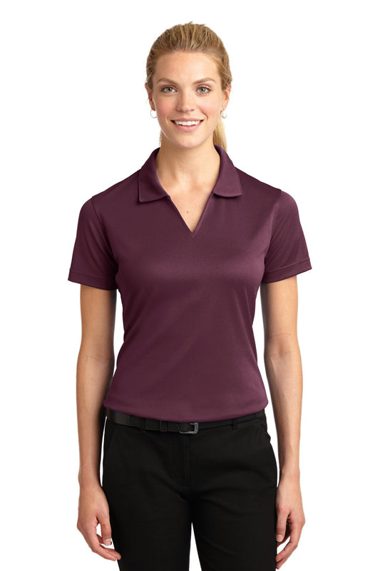 Sport-Tek Women's Dri-Mesh V-Neck Polo.  L469 Maroon